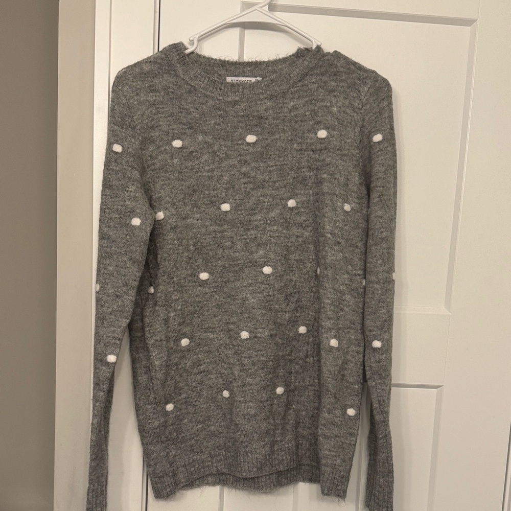 Staccato Charcoal Sweater with Ivory Accents